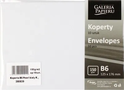 Produktbild von Umschlag B6 Perlenweiss 150G/M2 (10) 2011