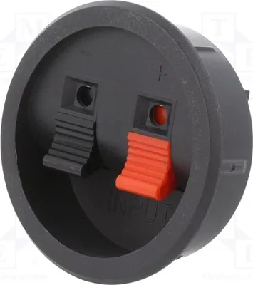 Zdjęcie produktu dla 1 x Terminal głośnikowy: średnica zewnętrzna: 64 mm, średnica wewnętrzna: 48 mm. Obudowa głośnikowa: średnica: 48 mm