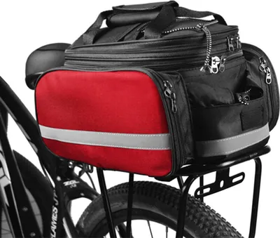 Produktbild von Fahrrad-Rücksitztasche, erweiterbar, MTB, Gepäckträgertasche, Fahrradgepäckträger, Kofferraumtasche mit Regenschutz