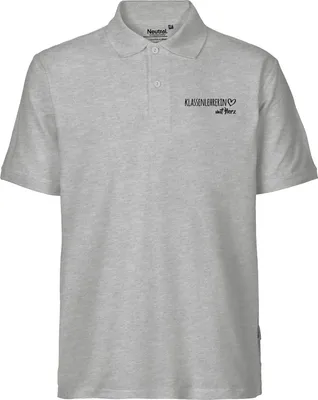 Produktbild von Huuraa Herren Polo Shirt Klassenlehrerin mit Herz L Sport Grey Bio Baumwolle Fairtrade Poloshirt Geschenkidee