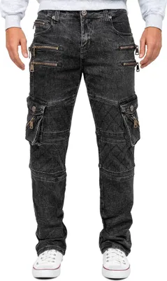 Produktbild von Kosmo Lupo Herren Regular Fit Jeans Stonewashed KM060-1 Black W36/L34