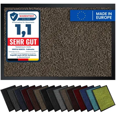 Produktbild von Gentle North Hochwertige Fußmatte Sand 90x150 groß für Innen & Außen - Schmutzfangmatte rutschfest, waschbar & wetterfest