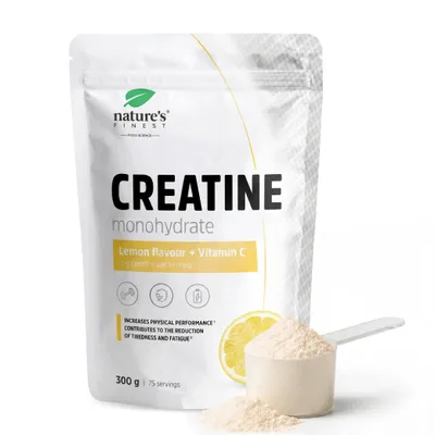 Obrázok produktu pre Nature's Finest Kreatín monohydrát citrón - 3 g kreatínu na dávku, vitamín C, 75 dávok - 300 g