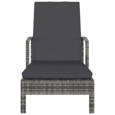 Produktbild von vidaXL Sonnenliege mit Armlehnen Poly Rattan Grau