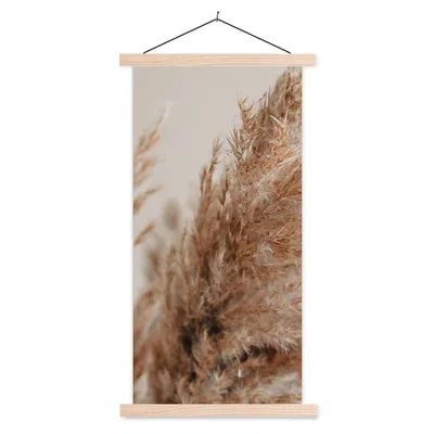 Produktbild von MuchoWow® Textilposter Gras - Pflanzen - Natur - Pampasgras 60x120 cm mit holzfarbenen Rahmen - Holz