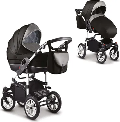 Produktbild von Kinderwagen-Set Craft 2 in 1 in Schwarz-Grau - 13 Teile - in 18 Farben erhältlich