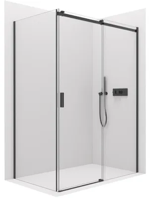 Obrázok produktu pre CERANO – Sprchový kút Santoro L/P – 6 mm – matná čierna, priehľadné sklo – 110 × 70 × 195 cm – posuvný