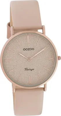 Produktbild von Oozoo Damen Armbanduhr pinkgrau Analog C20206 Vintage Series Lederarmband D2UOC20206