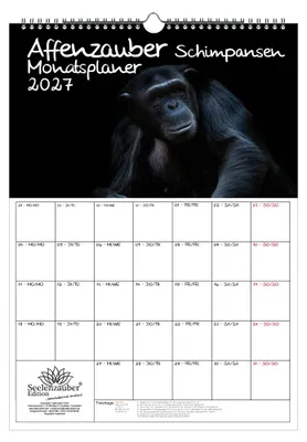 Produktbild von Schimpansenzauber Planer DIN A3 Kalender für 2027 Affen - Seelenzauber