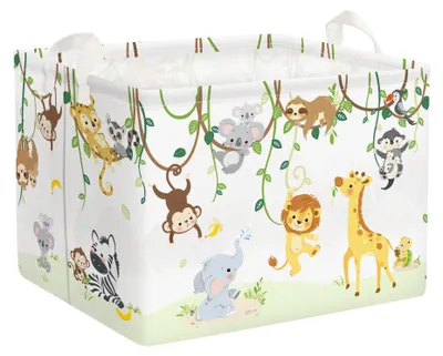 Produktbild von Wäschekorb für Kinder - Mit Waldtiere-Motiv - Zur Spielzeugaufbewahrung - Mehrfarbig