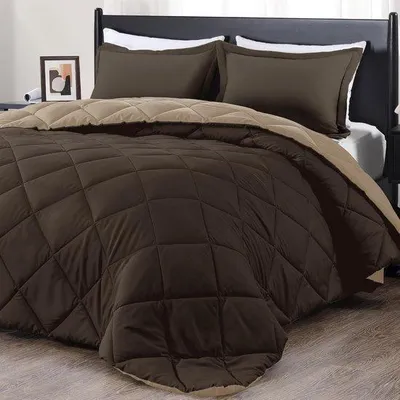 Produktbild von Famanu Kingsize Bettwäsche Set 3-teilig Braun - Ganzjahresqualität