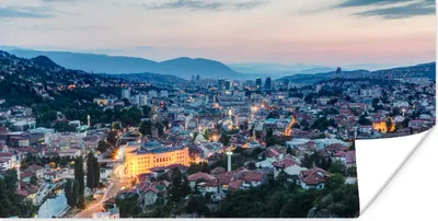 Produktbild von MuchoWow® Poster Stadtbild von Sarajevo in Bosnien und Herzegowina 40x20 cm - Poster für die Wand - Poster Schlafzimmer