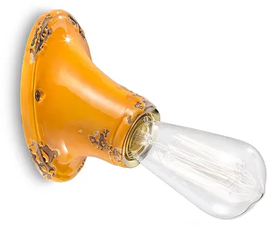 Produktbild von Vintage Wandleuchte ohne Diffusor Keramik Gelb 1 Licht E27