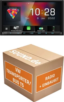 Produktbild von Autoradio Einbaupaket Kenwood DMX8021DABS passend für VW T5 + Facelift  | (Wireless) Apple CarPlay (Wireless) Android Auto