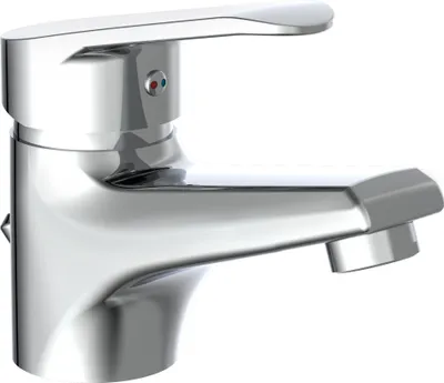 Produktbild von SCHÜTTE TESSA Waschtischarmatur mit Zugstange, Wasserhahn Bad mit Ablaufgarnitur, Chrom