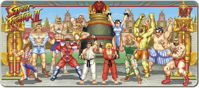 Obrázok produktu pre Herná podložka pod myš Street Fighter II extra veľká - 80x35 cm - podložka na stôl