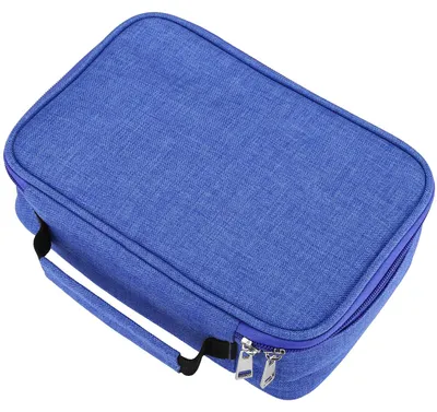 Image de Trousse à crayons à 72 compartiments, grande capacité et pochette à stylos amovible, pour filles et garçons, pour la rentrée scolaire (bleu)