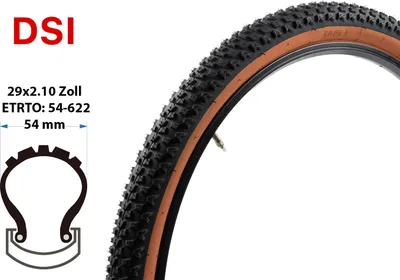 Produktbild von 29 Zoll Fahrrad Reifen 29x2.10 MTB Mantel Decke 54-622 Retro braun