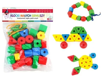 Obrázek produktu pro Malí géniové bloky velké korálky 62 kusů 112558