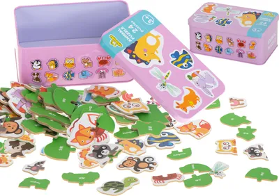 Obrázok produktu pre KIK Puzzle v plechovej krabičke zvieratka 24 dielikov