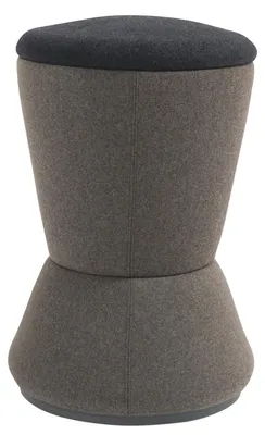 Produktbild von Bürohocker VINCENCO Stoff Schwarz Grau, Sitzhöhe 57 cm, Breite 36.5 cm, ergonomisch, bis 120 kg