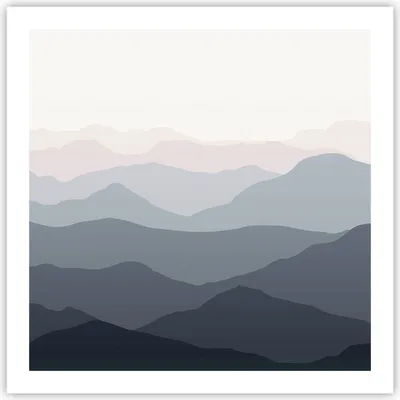 Produktbild von Poster - Poster ohne Rahmen - Berge Grafiken Buntstift - 60x60 cm - Wand Bild - Wanddeko - Wandbilder - Kunstposter - Wandposter - Bilder - Kunstdruck - Wanddekoration - Wandbild - P2XAC60x60-4389