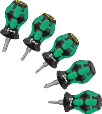 Image de Jeu de tournevis Stubby à fente/PZ, 5 pièces, Wera | 4013288212344