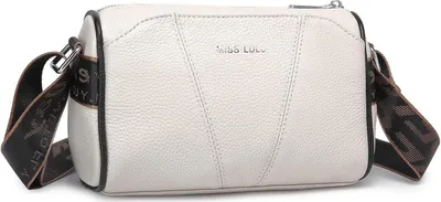 Produktbild von Miss Lulu Damen Crossbody-Umhängetasche Echtes Leder Beige