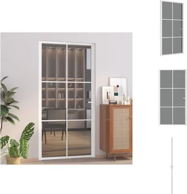 Produktbild von vidaXL Innentür 102,5x201,5 cm Weiß ESG-Glas und Aluminium - Haustüren