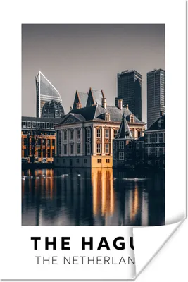 Produktbild von MuchoWow® Poster Niederlande - Den Haag - Architektur - Wasser 120x180 cm - Kunstposter