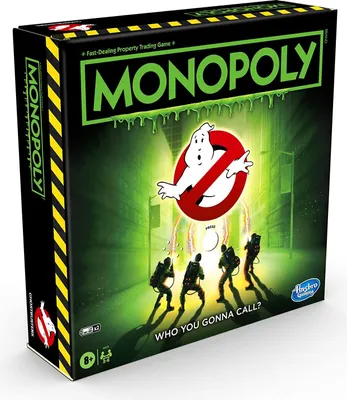 The image shows the box of the Monopoly Ghostbusters board game.