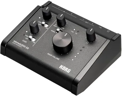 Produktbild von Korg microAUDIO 22, Desktop, Schwarz, USB Typ-C, 24-bit/192kHz, USB, 150 mm