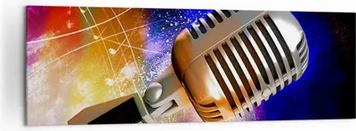 Produktbild von Bild auf Leinwand - Leinwandbild - Mikrofon Musik Sänger - 160x50cm - Wand Bild - Wanddeko - Leinwanddruck - Bilder - Kunstdruck - Wanddekoration - Leinwand bilder - Wandkunst - AB160x50-0450
