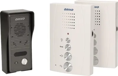 Produktbild von ELUVIO INTERCOM ORNO OR-DOM-RE-920/W Familiensprechanlage, automatische Torsteuerung, Gegensprechfunktion, ultraflach, weiß/grau