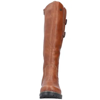 Produktbild von Rieker Damen Stiefel warm gefüttert Winterstiefel Zierschnallen Y9193, Größe:37 EU, Farbe:Braun