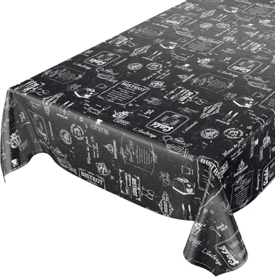 Produktbild von Tischdecke, 100 x 140 cm, Schwarz, wasserabweisend, zum Schutz des Tisches, ideal für Feiern