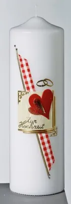 Produktbild von Hochzeitskerze mit Namensverzierung und Geschenkkarton 25 x 8 cm, Modell H14