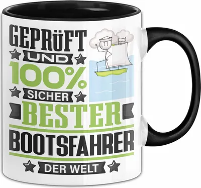 Produktbild von Bootsfahrer Geschenk Lustiger Spruch für Bootsfahrer Geschenkidee Bester Bootsfahrer Der Welt (Schwarz)