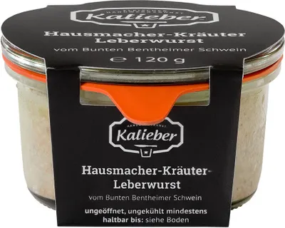 Produktbild von Hausmacher Kräuter Leberwurst vom Bunten Bentheimer Schwein