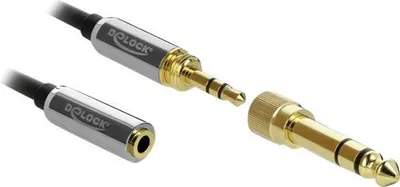 Obrázek produktu pro DeLOCK 85783, 3.5mm, Samec, 3.5mm, Samice, 5 m, Černá, Šedá