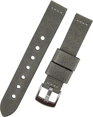 Produktbild von Uhrenarmband RAVENNA NL extra lang grau NAHT weiß 22mm Kalbleder