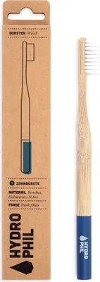 Zdjęcie produktu dla Hydrophil 1002, Szczoteczka do zębów, Dorosły, Niebieski, Drewno, Bambusowy, Miękki, 1 szt.