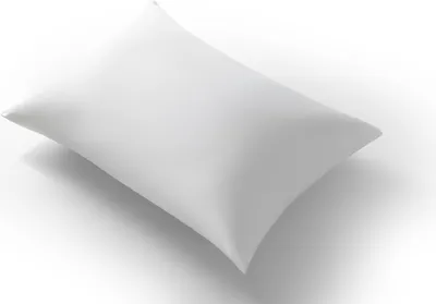 A white pillow is shown on a white background.