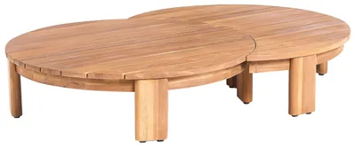 Obrázek produktu pro BELIANI Zahradní konferenční stolek hnědé akáciové dřevo 135 x 90 cm moderní design zahrada balkon