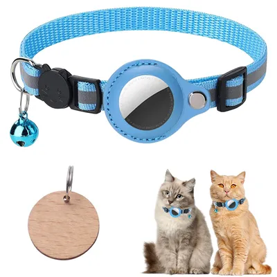 Obrázek produktu pro Reflexní obojek pro kočky s AirTag, obojek pro kočky s AirTag a zvonečkem, GPS tracker