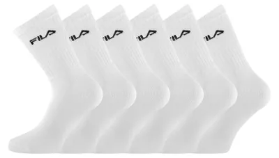 Productafbeelding van FILA sokken voor heren en dames, maat 43-46, gerecycled katoen, 6-pack, wit