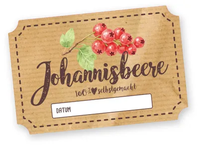 Produktbild von Itenga 50 x Marmeladenetikett rechteckig 6x4cm Johannisbeere