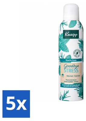 Produktbild von 5 x Kneipp Duschschaum Goodbye Stress - Wasserminze & Rosmarin - 200 ml - Vorteilspackung - 5 Stücke