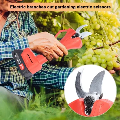 Produktbild von 2 x 21V elektrische Baumschere, Professionelle kabellose Baumschere Baumschere mit 2 wiederaufladbaren Batterien, 25mm (1 inch) Schnittdurchmesser