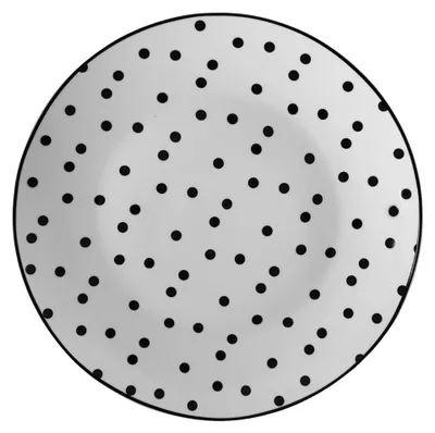 Zdjęcie produktu dla Clayre & Eef Talerz śniadaniowy Ø 20 cm biało-czarna porcelana